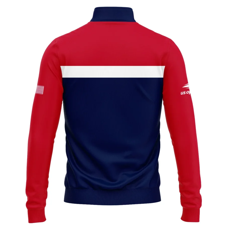 Nike Blue Red White Background US Open Tennis Champions Quarter-Zip Jacket Style Classic Quarter-Zip Jacket