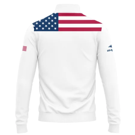 US Open Tennis Champions Lacoste USA Flag White Quarter-Zip Jacket Style Classic Quarter-Zip Jacket