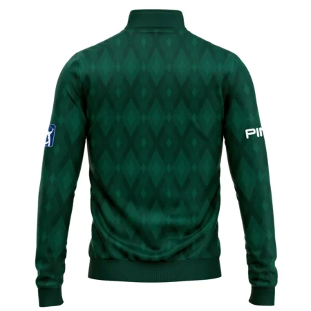 Green Fabric Ikat Diamond pattern Masters Tournament Ping Quarter-Zip Jacket Style Classic Quarter-Zip Jacket