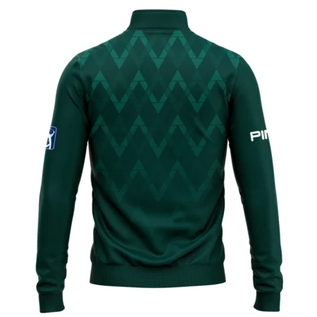 Abstract Dark Green Zigzag Background Masters Tournament Ping Quarter-Zip Jacket Style Classic Quarter-Zip Jacket