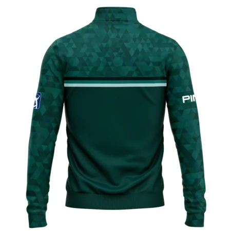 Dark Green Triangle Mosaic Pattern Masters Tournament Ping Quarter-Zip Jacket Style Classic Quarter-Zip Jacket