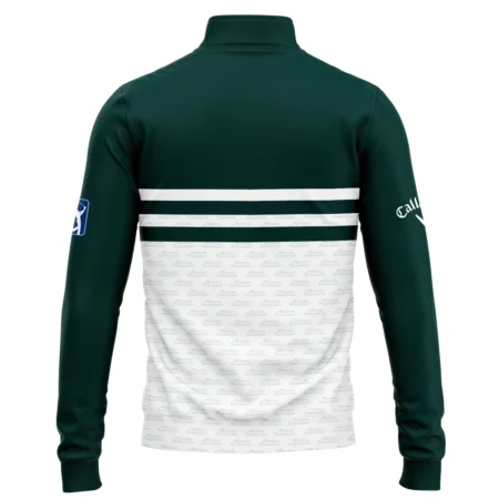 Dark Green Mix White With Logo Pattern Masters Tournament Callaway Quarter-Zip Jacket Style Classic Quarter-Zip Jacket