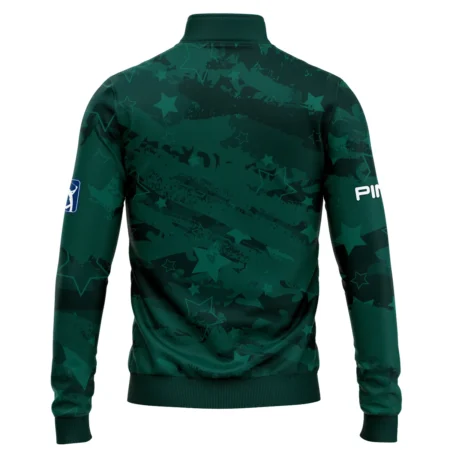 Dark Green Stars Pattern Grunge Background Masters Tournament Ping Quarter-Zip Jacket Style Classic Quarter-Zip Jacket