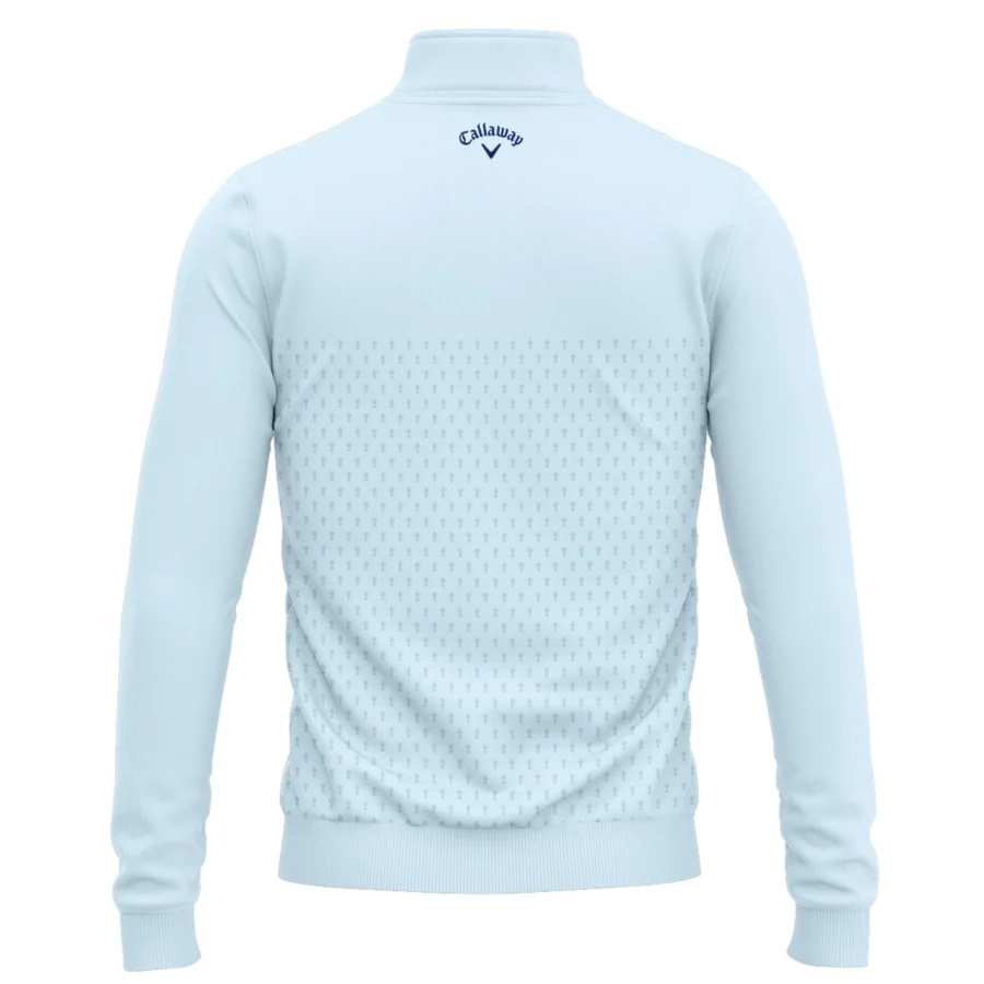 PGA Trophy Pattern Light Blue 2024 PGA Championship Valhalla Callaway Quarter-Zip Jacket Style Classic Quarter-Zip Jacket