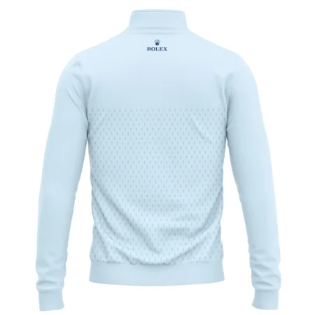 PGA Trophy Pattern Light Blue 2024 PGA Championship Valhalla Rolex Quarter-Zip Jacket Style Classic Quarter-Zip Jacket