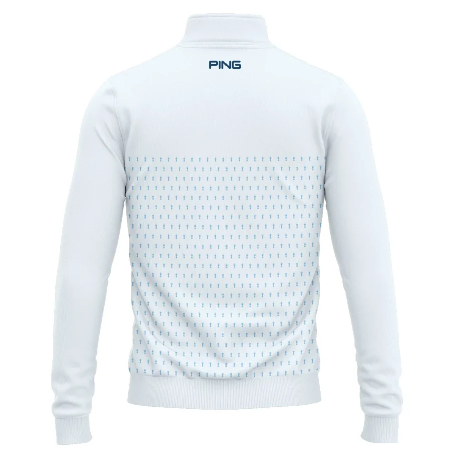 U.S Open Trophy Pattern Light Blue 124th U.S. Open Pinehurst Ping Quarter-Zip Jacket Style Classic Quarter-Zip Jacket