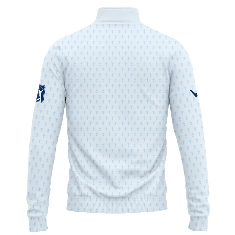 Golf Pattern Cup White Mix Light Blue 2024 PGA Championship Valhalla Callaway Quarter-Zip Jacket Style Classic Quarter-Zip Jacket