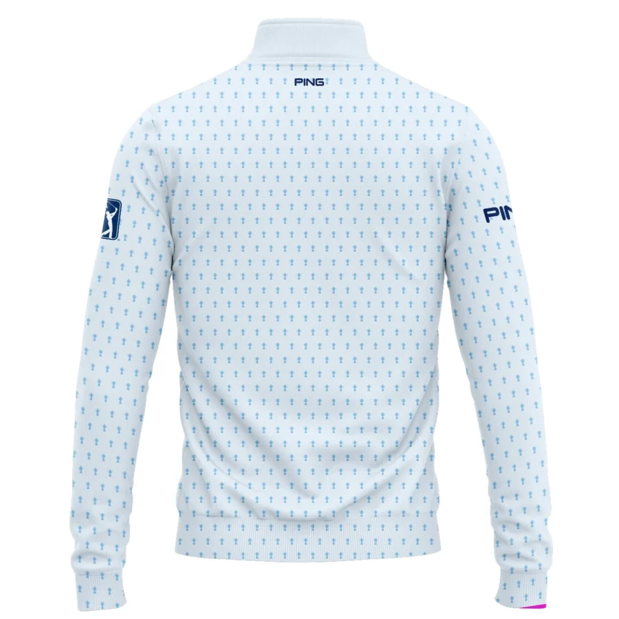 Golf Pattern Light Blue Cup 2024 PGA Championship Valhalla Ping Quarter-Zip Jacket Style Classic Quarter-Zip Jacket