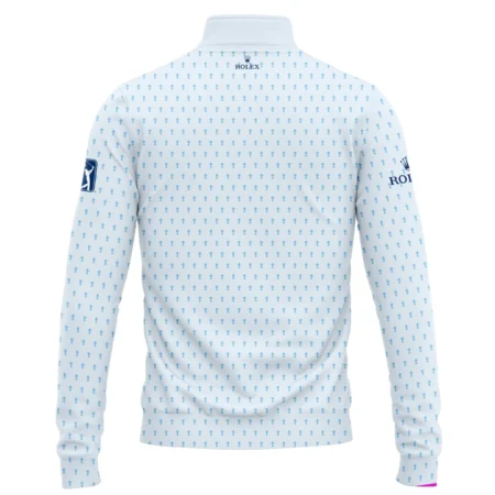 Golf Pattern Light Blue Cup 2024 PGA Championship Valhalla Rolex Quarter-Zip Jacket Style Classic Quarter-Zip Jacket