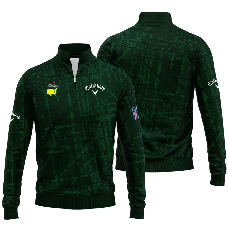 Masters Tournament Callaway Golf Pattern Halftone Green Quarter-Zip Jacket Style Classic Quarter-Zip Jacket