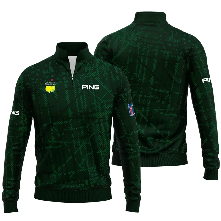 Masters Tournament Ping Golf Pattern Halftone Green Quarter-Zip Jacket Style Classic Quarter-Zip Jacket