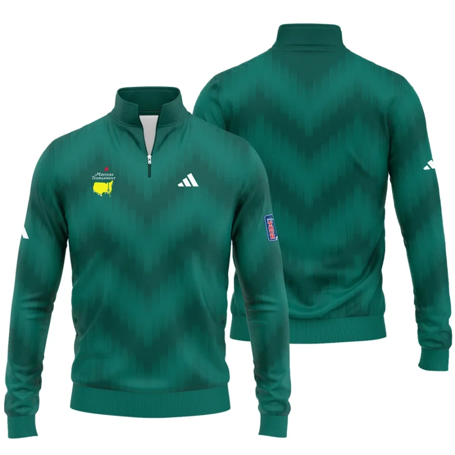 Golf Sport Green Gradient Stripes Pattern Adidas Masters Tournament Quarter-Zip Jacket Style Classic Quarter-Zip Jacket