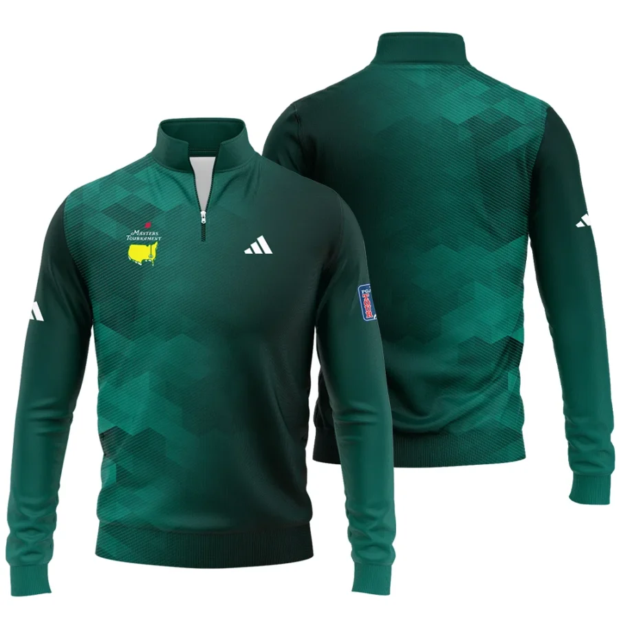 Adidas Golf Sport Dark Green Gradient Abstract Background Masters Tournament Quarter-Zip Jacket Style Classic Quarter-Zip Jacket