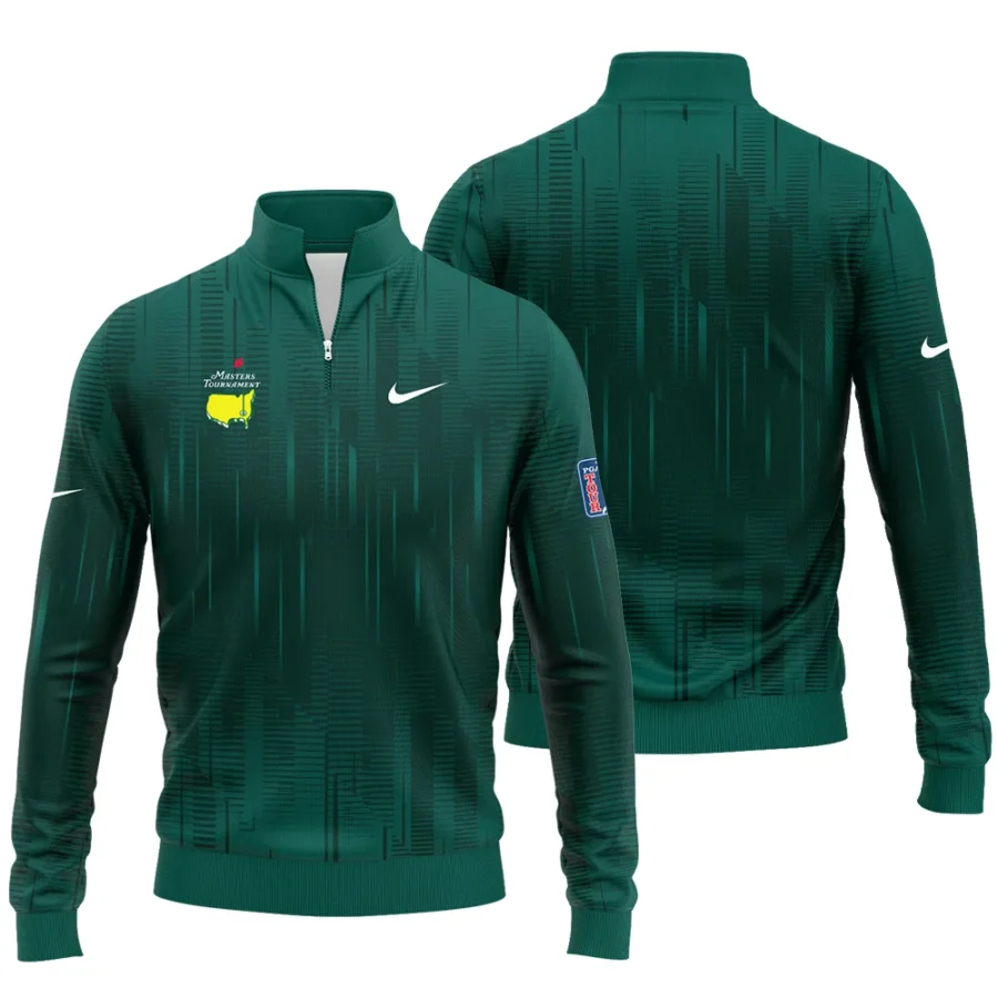 Masters Tournament Nike Dark Green Gradient Stripes Pattern Quarter-Zip Jacket Style Classic Quarter-Zip Jacket