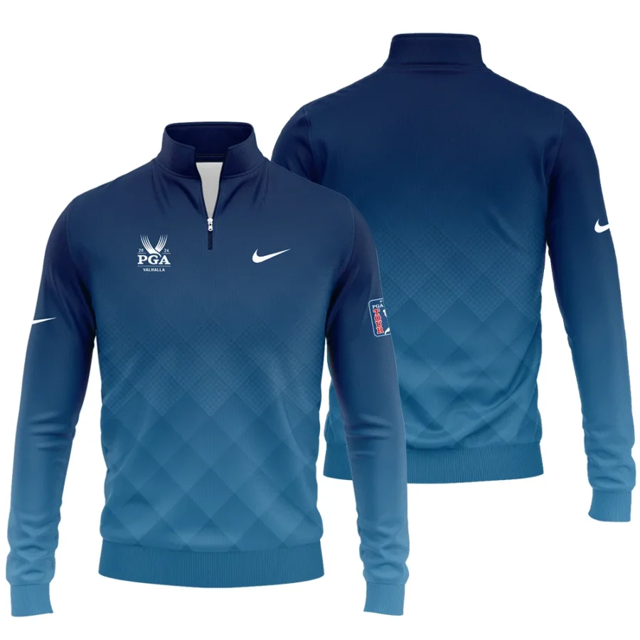 2024 PGA Championship Valhalla Nike Blue Gradient Abstract Stripes  Quarter-Zip Jacket Style Classic Quarter-Zip Jacket