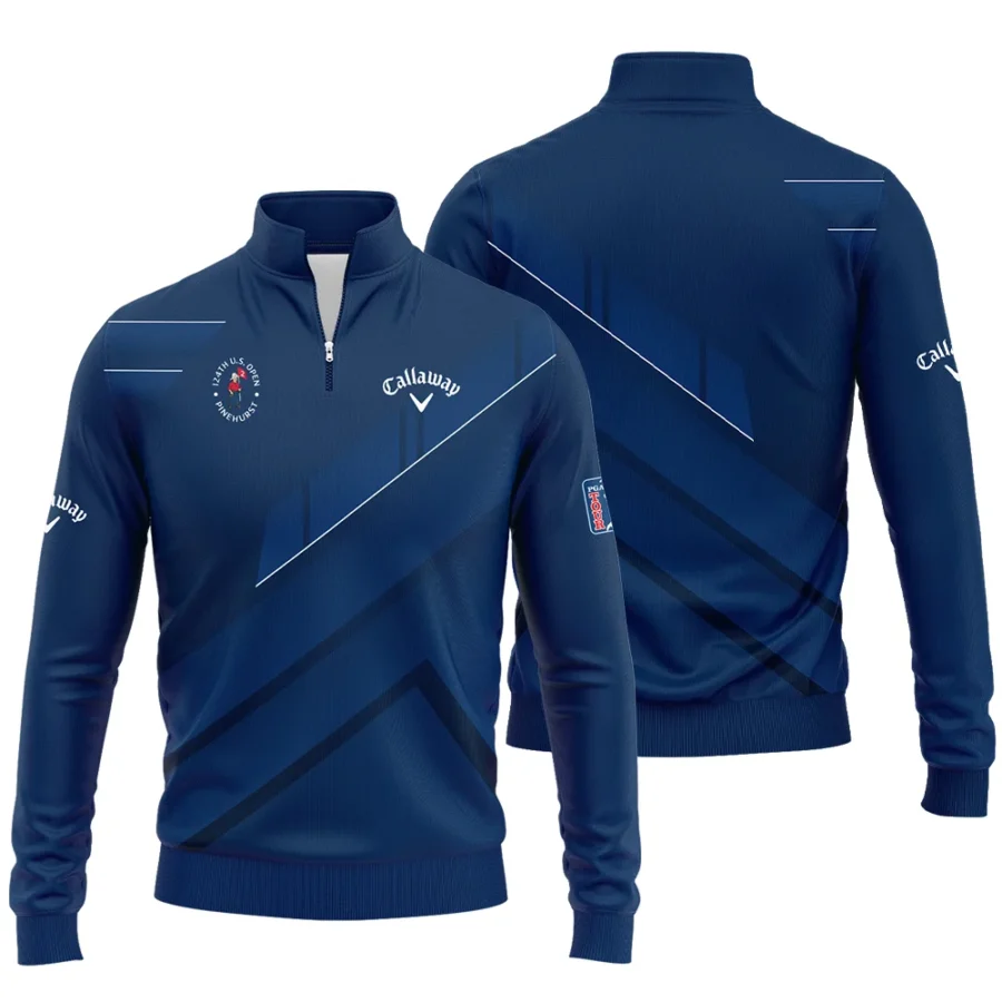 Callaway 124th U.S. Open Pinehurst Blue Gradient With White Straight Line Quarter-Zip Jacket Style Classic Quarter-Zip Jacket