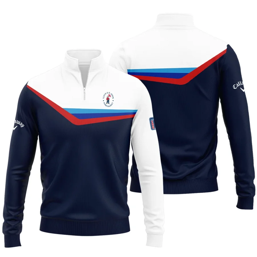 124th U.S. Open Pinehurst Golf Blue Red Line White Pattern Callaway Quarter-Zip Jacket Style Classic Quarter-Zip Jacket