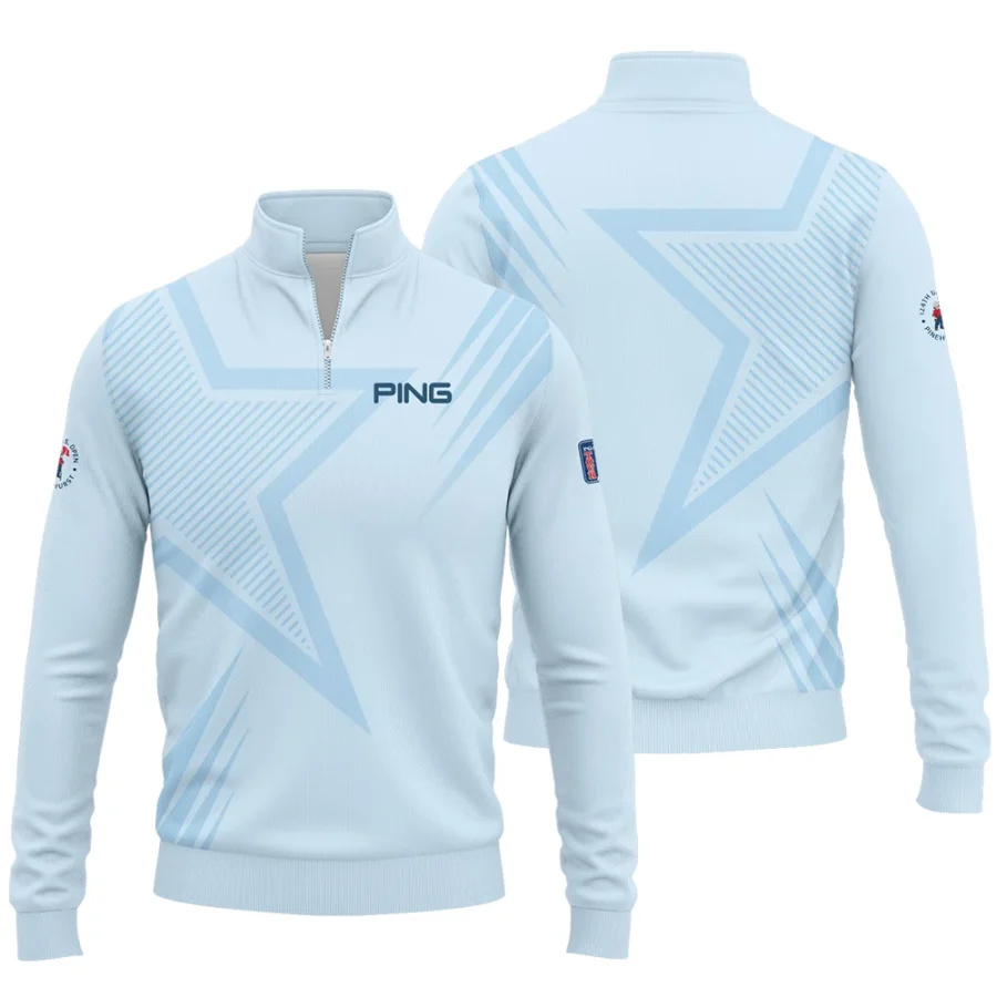 124th U.S. Open Pinehurst Golf Star Line Pattern Light Blue Ping Quarter-Zip Jacket Style Classic Quarter-Zip Jacket