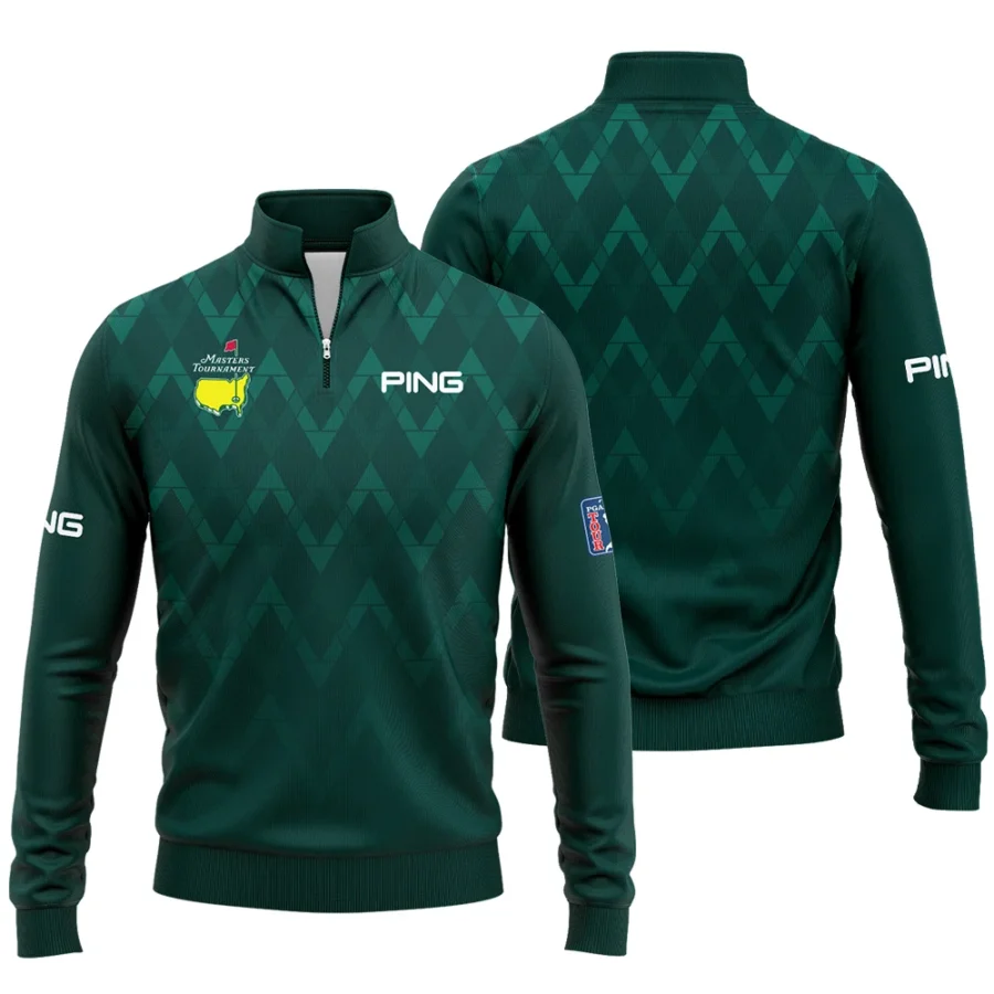 Abstract Dark Green Zigzag Background Masters Tournament Ping Quarter-Zip Jacket Style Classic Quarter-Zip Jacket