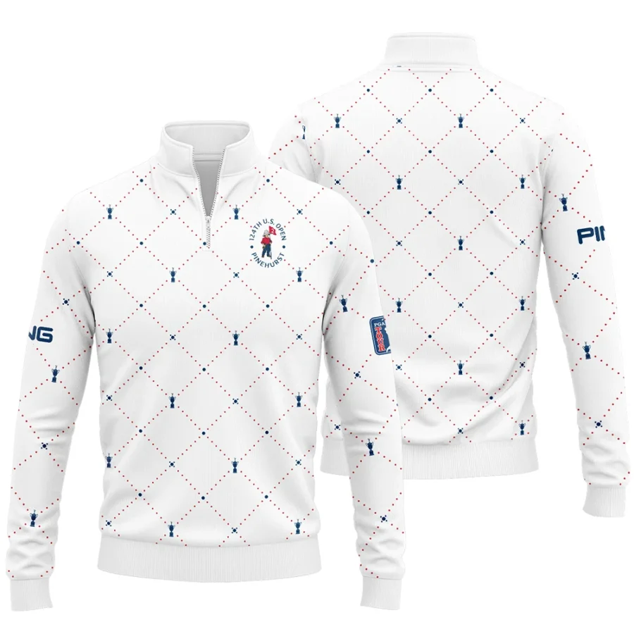 Argyle Pattern With Cup 124th U.S. Open Pinehurst Ping Quarter-Zip Jacket Style Classic Quarter-Zip Jacket