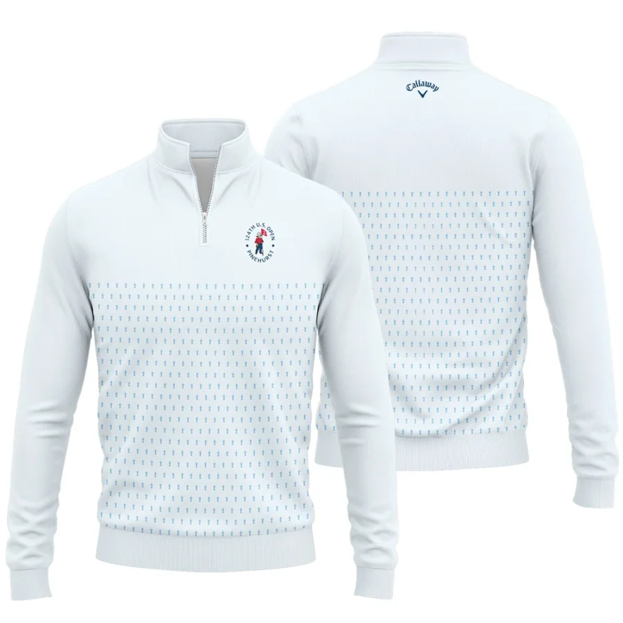 U.S Open Trophy Pattern Light Blue 124th U.S. Open Pinehurst Callaway Quarter-Zip Jacket Style Classic Quarter-Zip Jacket