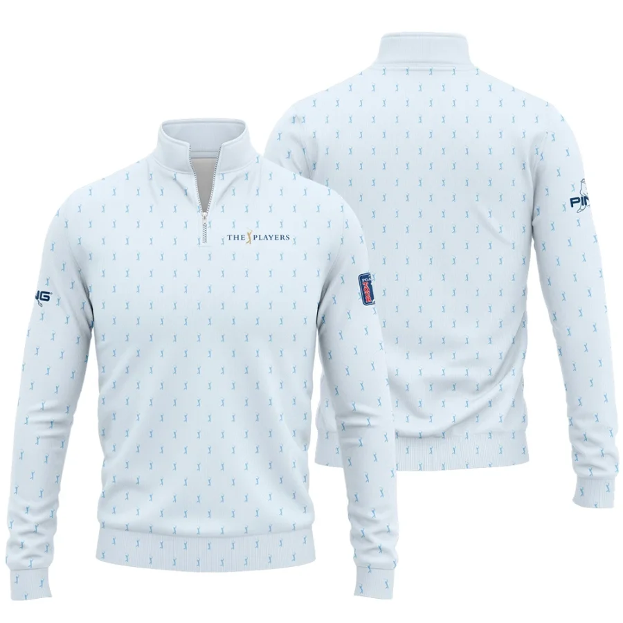 Golf Pattern Light Blue THE PLAYERS Championship Ping Quarter-Zip Jacket Style Classic Quarter-Zip Jacket