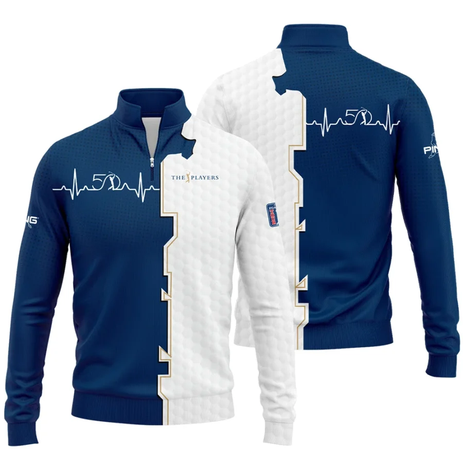 Golf Heart Beat Navy Blue THE PLAYERS Championship Ping Quarter-Zip Jacket Style Classic Quarter-Zip Jacket