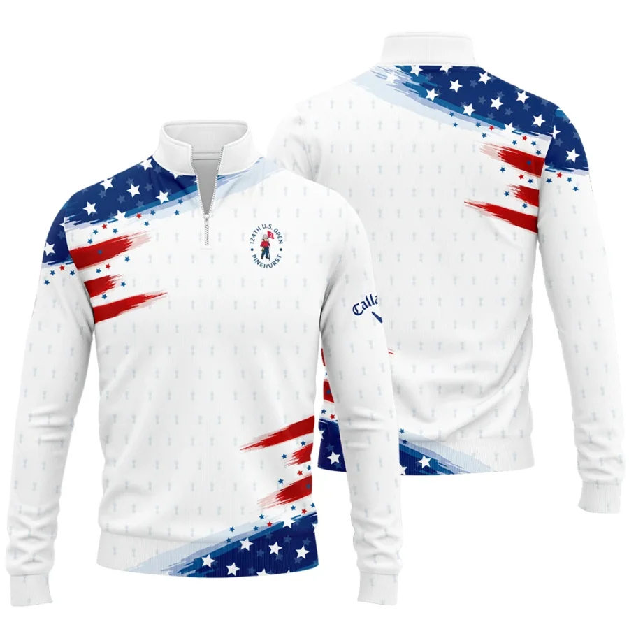 Golf Flag American 124th U.S. Open Pinehurst Callaway Quarter-Zip Jacket Style Classic Quarter-Zip Jacket