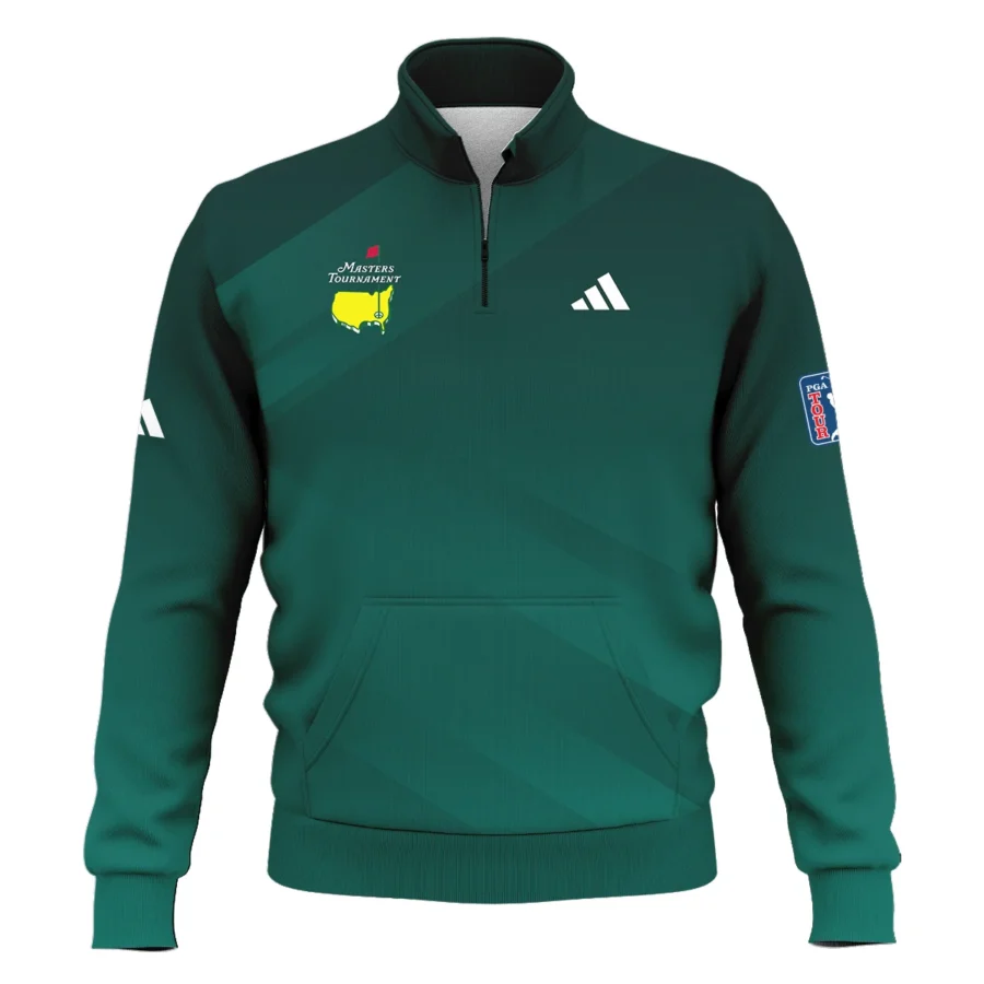 Masters Tournament Dark Green Gradient Golf Sport Adidas Style Classic Quarter Zipped Sweatshirt