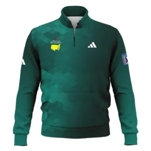 Adidas Golf Sport Dark Green Gradient Abstract Background Masters Tournament Style Classic, Short Sleeve Polo Shirts Quarter-Zip Casual Slim Fit Mock Neck Basic