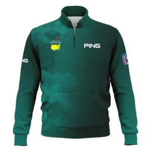 Ping Golf Sport Dark Green Gradient Abstract Background Masters Tournament Style Classic, Short Sleeve Polo Shirts Quarter-Zip Casual Slim Fit Mock Neck Basic