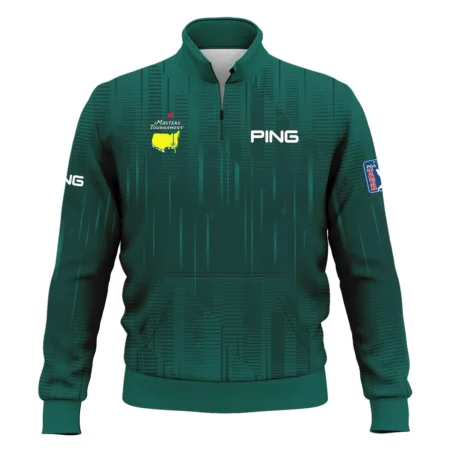 Masters Tournament Ping Dark Green Gradient Stripes Pattern Style Classic Quarter Zipped Sweatshirt