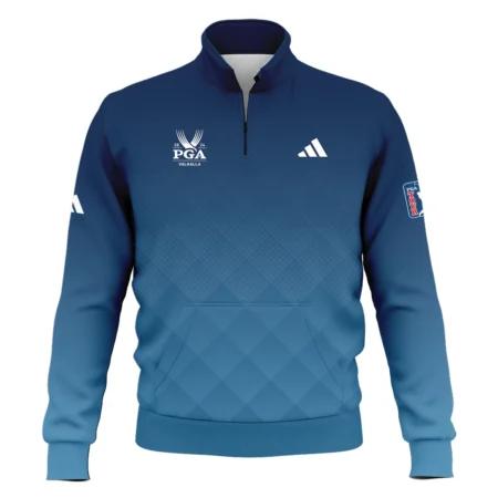 2024 PGA Championship Valhalla Adidas Blue Gradient Abstract Stripes  Style Classic Quarter Zipped Sweatshirt