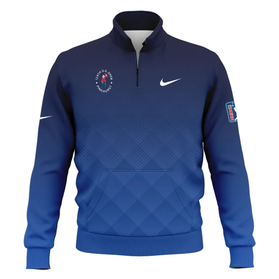 124th U.S. Open Pinehurst Nike Dark Blue Gradient Stripes Pattern Style Classic Quarter Zipped Sweatshirt