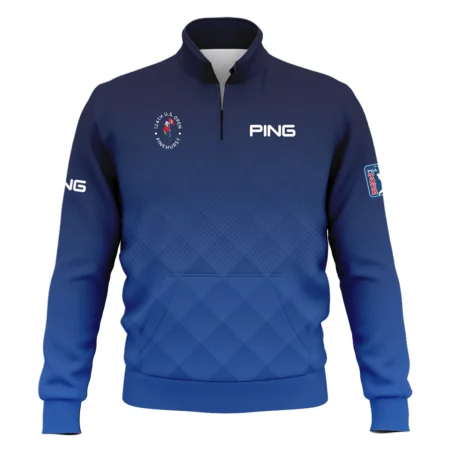 124th U.S. Open Pinehurst Ping Dark Blue Gradient Stripes Pattern Polo Shirt Style Classic Polo Shirt For Men