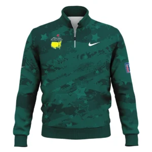 Dark Green Stars Pattern Grunge Background Masters Tournament Nike Style Classic, Short Sleeve Polo Shirts Quarter-Zip Casual Slim Fit Mock Neck Basic