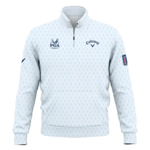 Golf Pattern Cup White Mix Light Blue 2024 PGA Championship Valhalla Callaway Style Classic, Short Sleeve Polo Shirts Quarter-Zip Casual Slim Fit Mock Neck Basic