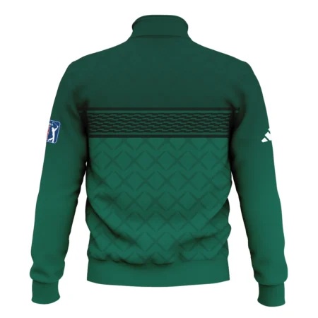 Dark Green Pattern Sublimation Sport Masters Tournament Adidas Style Classic Quarter Zipped Sweatshirt