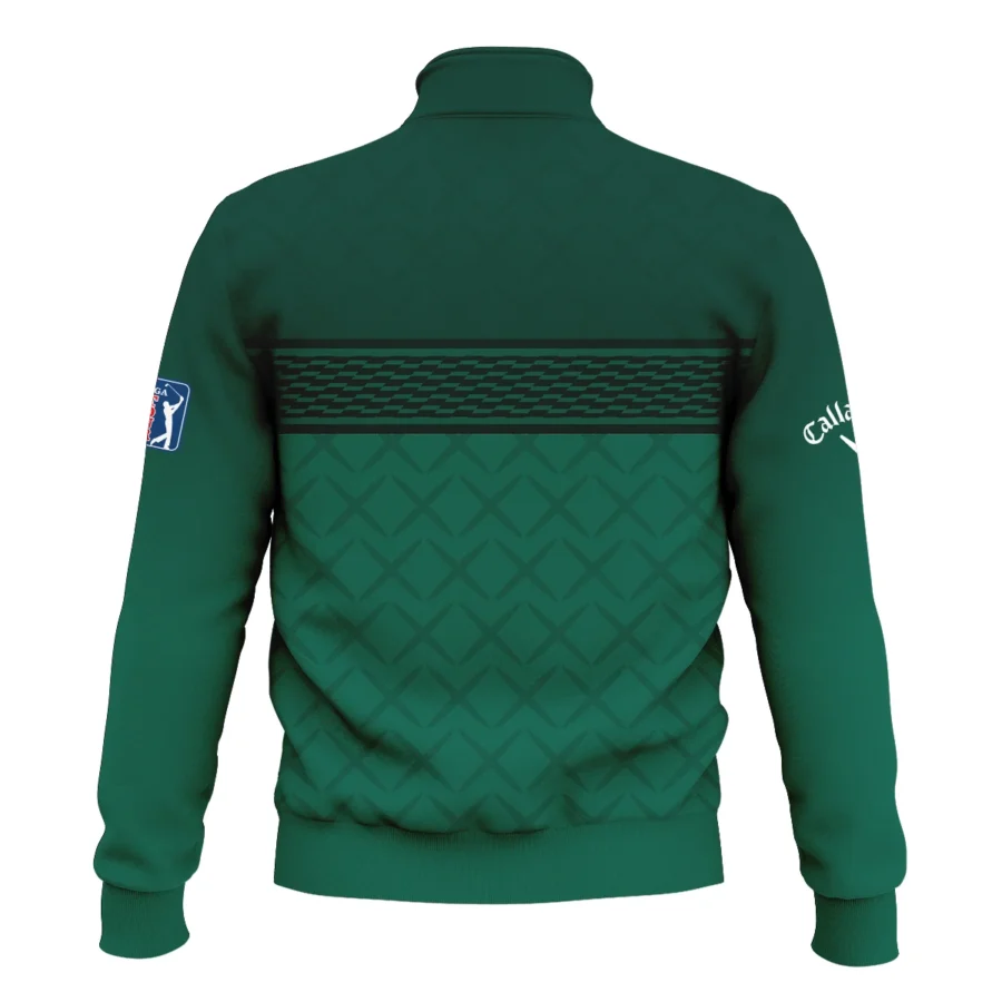 Dark Green Pattern Sublimation Sport Masters Tournament Callaway Style Classic Quarter Zipped Sweatshirt