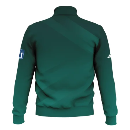Masters Tournament Dark Green Gradient Golf Sport Adidas Style Classic Quarter Zipped Sweatshirt