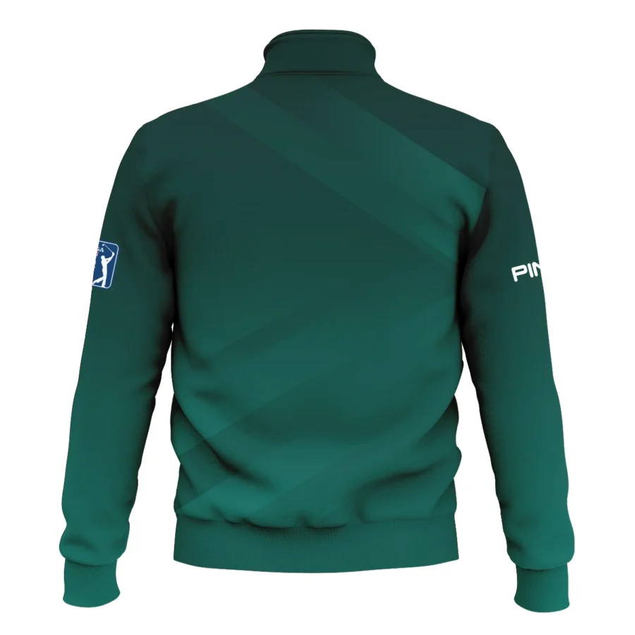 Masters Tournament Dark Green Gradient Golf Sport Ping Style Classic Quarter Zipped Sweatshirt