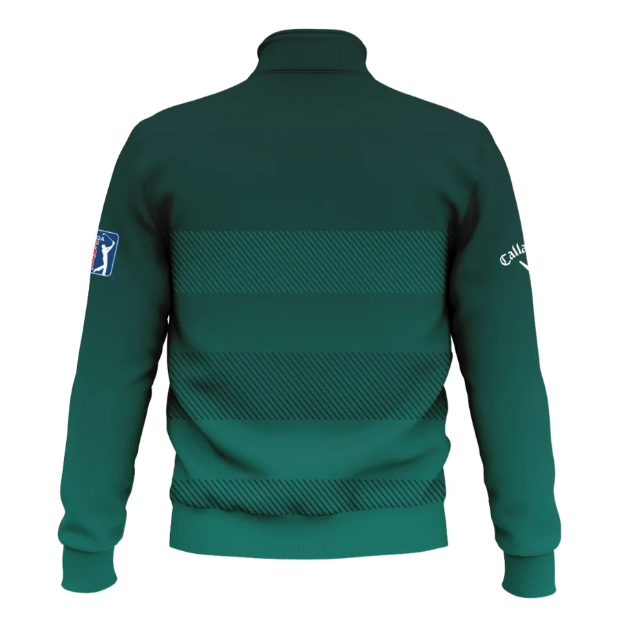 Callaway Masters Tournament Dark Green Gradient Stripes Pattern Golf Sport Style Classic Quarter Zipped Sweatshirt