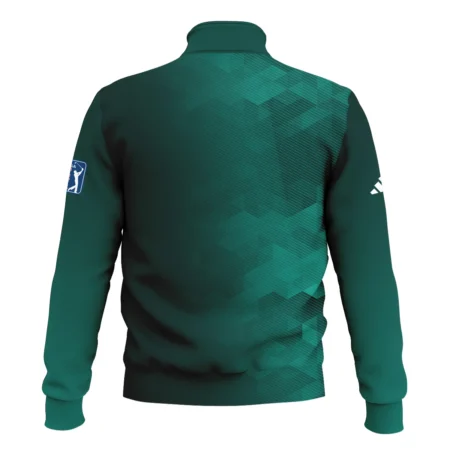 Adidas Golf Sport Dark Green Gradient Abstract Background Masters Tournament Style Classic Quarter Zipped Sweatshirt