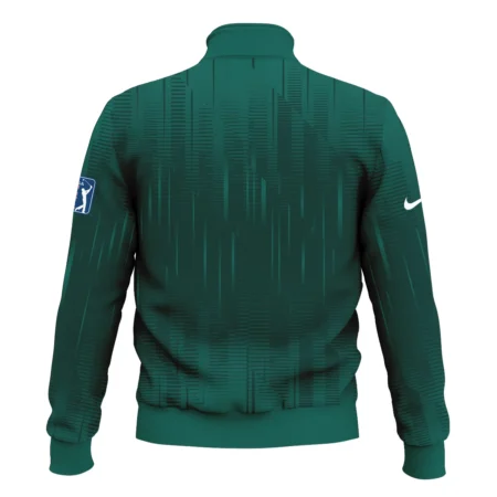 Masters Tournament Nike Dark Green Gradient Stripes Pattern Style Classic Quarter Zipped Sweatshirt
