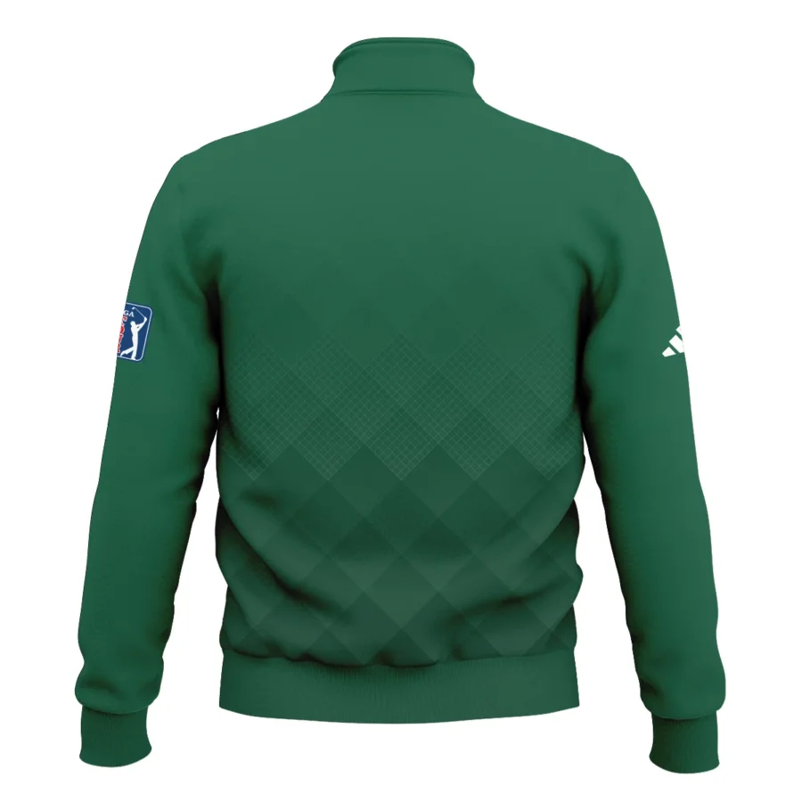 Masters Tournament Adidas Gradient Dark Green Pattern Style Classic Quarter Zipped Sweatshirt