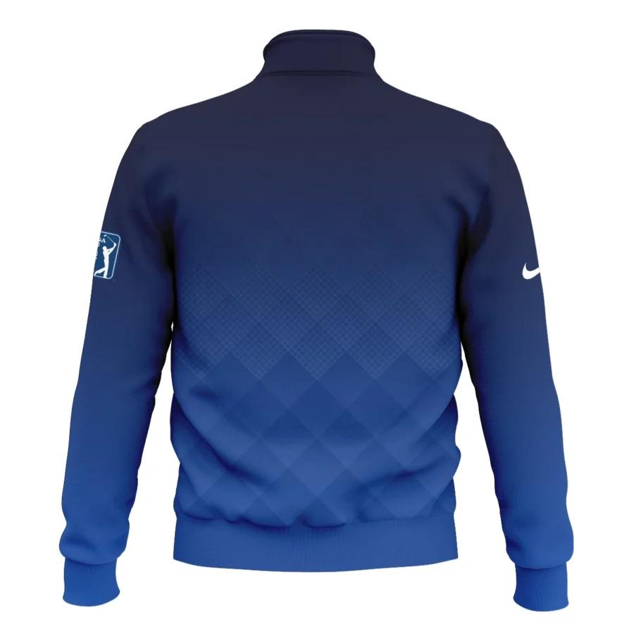 124th U.S. Open Pinehurst Nike Dark Blue Gradient Stripes Pattern Style Classic Quarter Zipped Sweatshirt