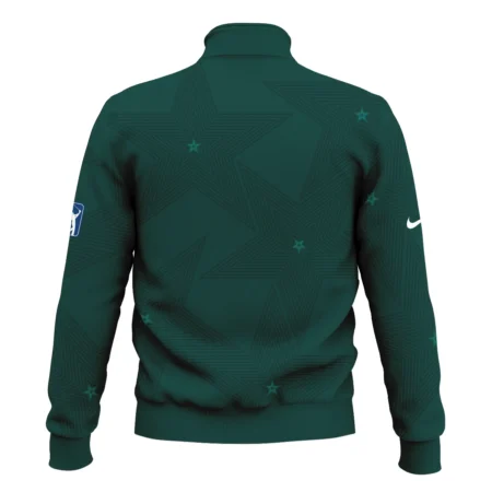 Golf Pattern Stars Dark Green Masters Tournament Nike Style Classic Quarter Zipped Sweatshirt