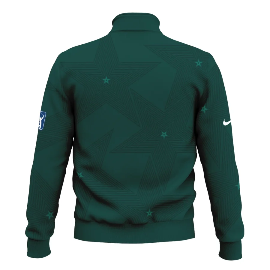 Golf Pattern Stars Dark Green Masters Tournament Nike Style Classic Quarter Zipped Sweatshirt