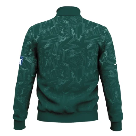 Dark Green Background Masters Tournament Adidas Style Classic Quarter Zipped Sweatshirt