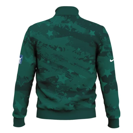 Dark Green Stars Pattern Grunge Background Masters Tournament Nike Style Classic Quarter Zipped Sweatshirt